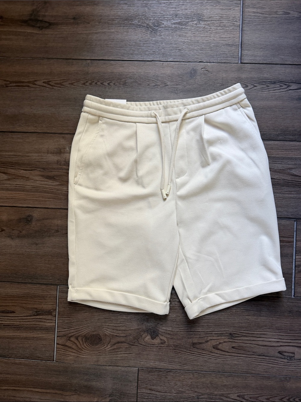 Zara Cream Drawstring Shorts Brand New